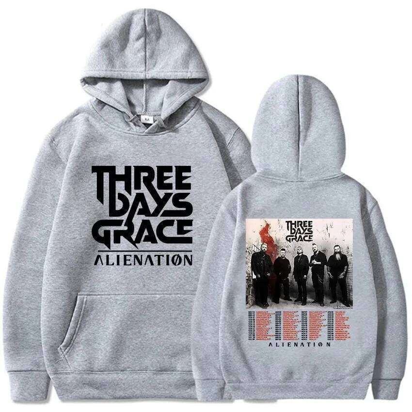 THREE DAYS GRACE ALIENATION Tour Graphic Print Hoodies Fashion Long Sleeve Oversized Hooded Unisex Streetwear Hip Hop Hoody Z260314