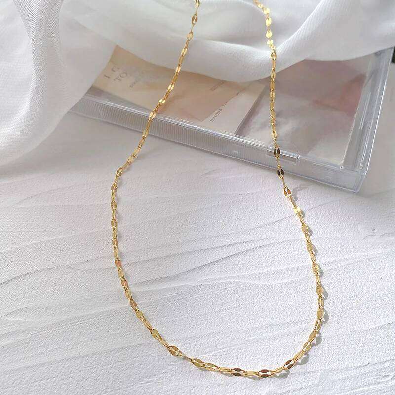 New Trendy Simple 18K Gold Plated 316L Stainless Steel Choker Necklaces For Women Girl Fashion Clavicle Chain Jewelry Wholesale H260312