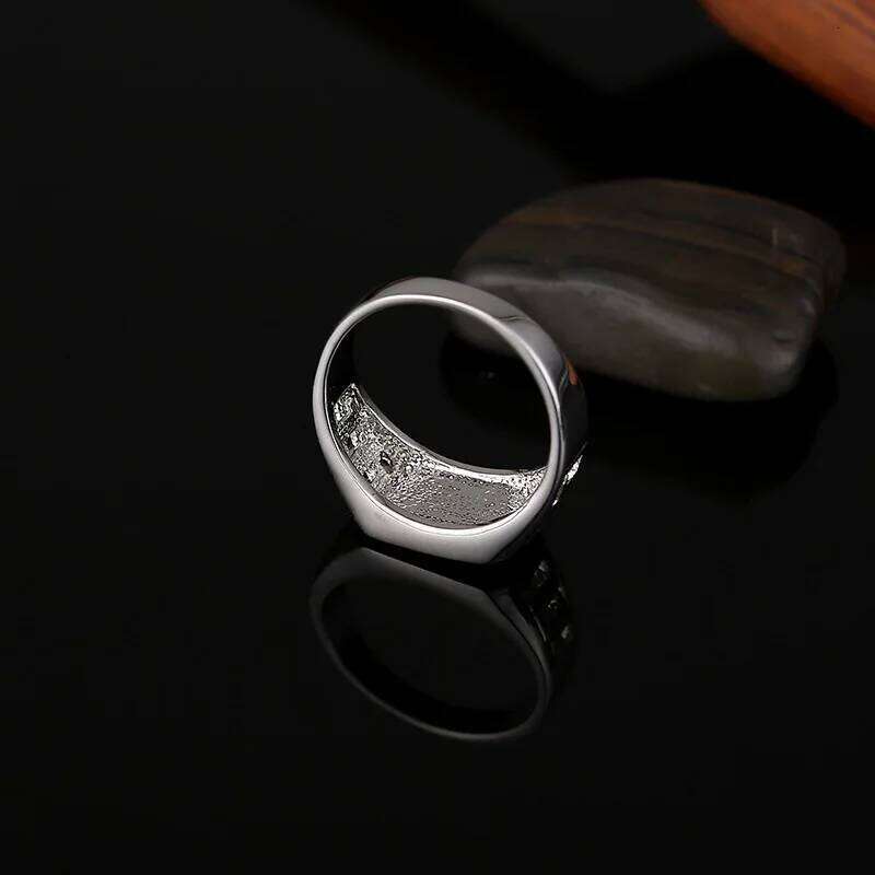 Christmas gift New Metal Glossy for Men Punk Square Cubic Zircon Ring Style Fashion Jewelry Accessories Wholesale Size 6-12 H260312