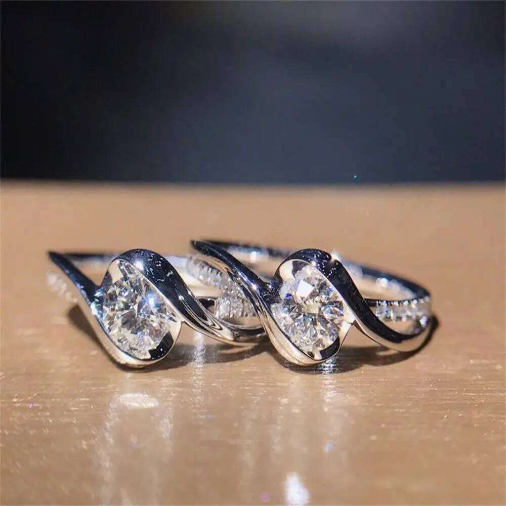 Sparkling 925 Silver Rings Women Shinning White Sapphire Wedding Ring Cubic Zirconia Jewelry Gifts Size 6-10 Elegant H260312