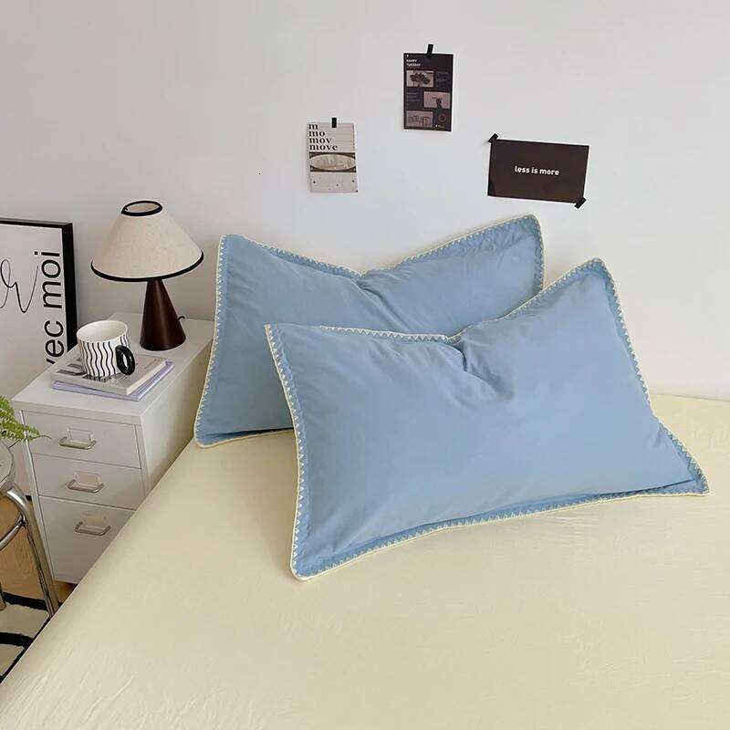 Simple Washed Cotton Linen Bedding Four Piece Flat/Fitted Sheet Comforter Set Full Double Couple Bed Quilt Cover H260312 - view 5