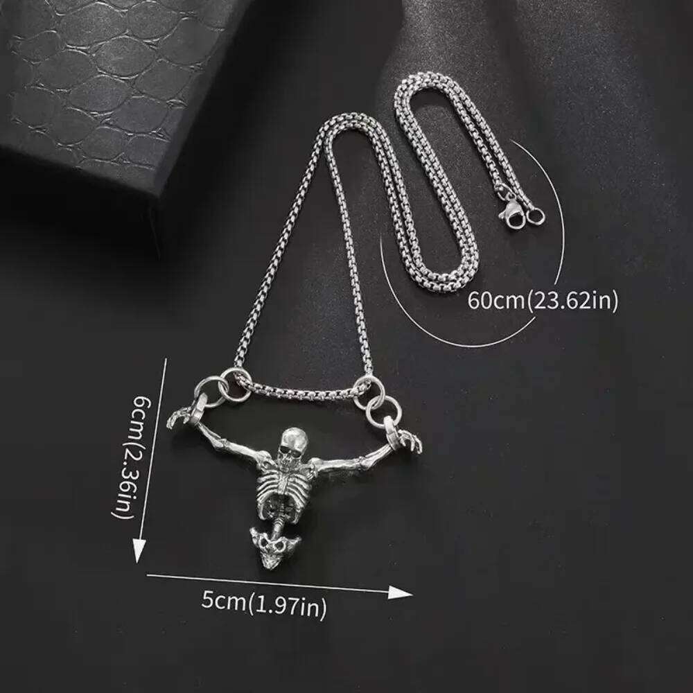 Punk Style Punished Man Skull Pendant Men Vintage Creative Hip Hop Personalized Necklace H260312