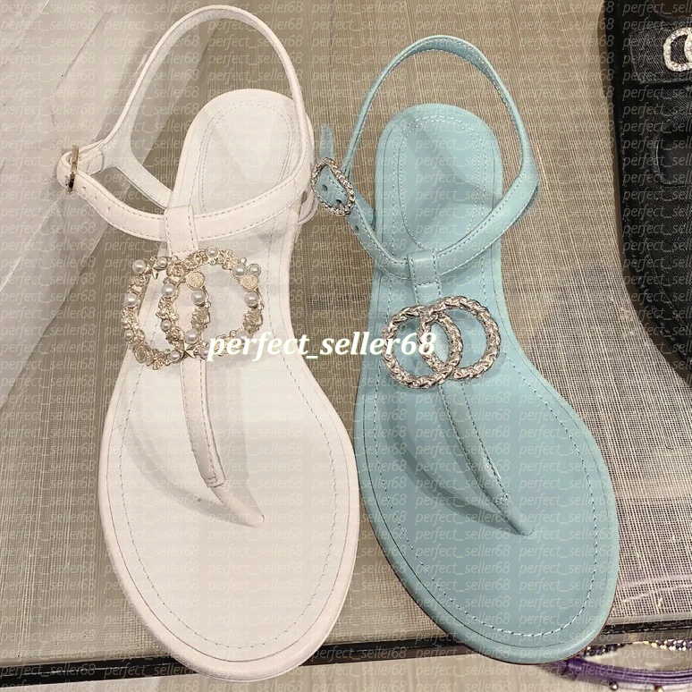 French designer women slippers sandal T Tied sandal double Metal snap Diamond-shaped grid dermis Leather sheepskin Summer Casual Holiday Beach flat flip classic