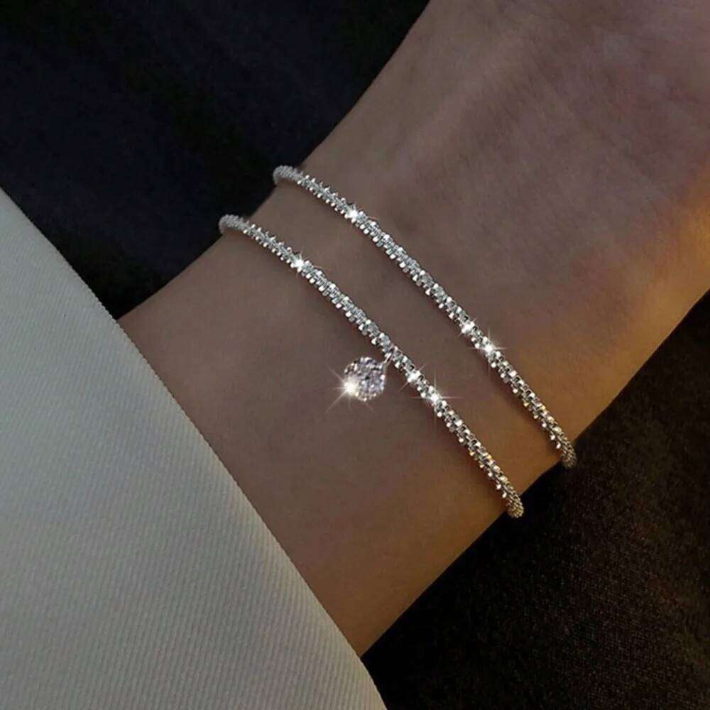 2pcs Personality Trend Shiny Cross Love Pendant Double Layer Fold Wear Bracelets for Women Friends Charm Jewelry Gifts Set Z260313