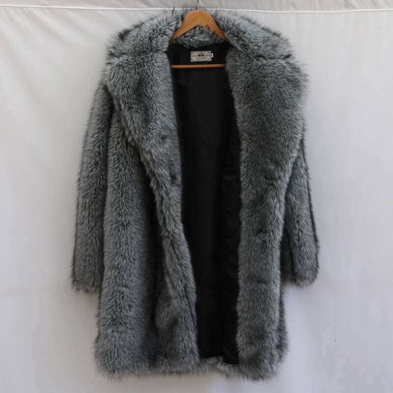 Men's Mink fur long Plus size winter thickened warm trench coat Z260313