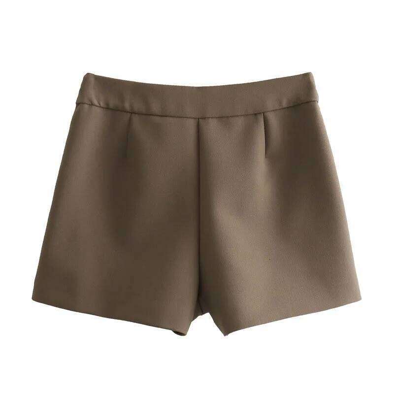 Woman High Waist Shorts 2025 Fashin Front Pockets Split Office Lady Mini Skirt Vintage Asymmetrical Side Zipper Skirts Z260314