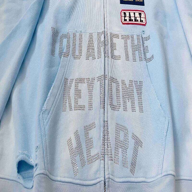 25ss High Quality Washed PALY Zipper Hoodie Street Fashion Men Women Vintage Oversized Casual Style Hooded Z260314