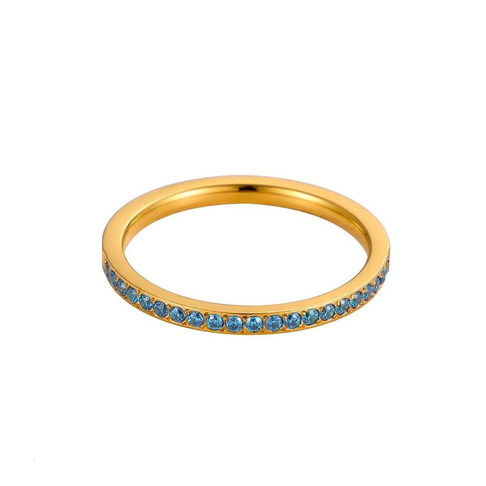 CARLIDANA Mini Zircon 12 Birthstone Rings for Women Stainless Steel Gold Color Finger Ring Engagement Wedding Jewelry Gift H260312