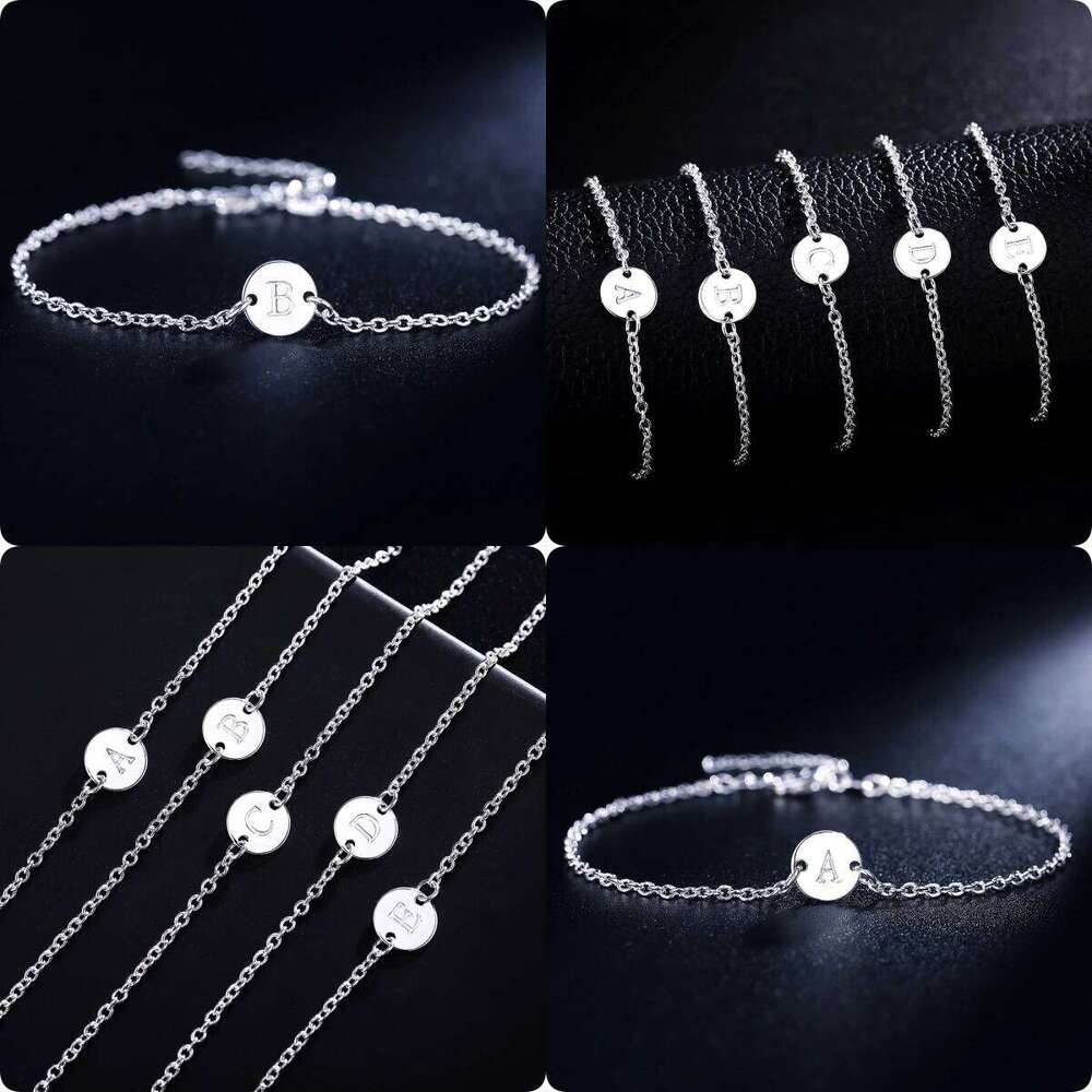 925 sterling Silver elegant 25 letter cards Chain Bracelets for Women Fashion Party Wedding Accessories Jewelry Christmas Gifts Z260313