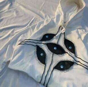 Gothic Punk Eye Pattern Patchwork Hoodies Y2k Top New Retro Loose Long Sleeve Sweatshirt Men and Women Hoodie Streetwear 26Y0313