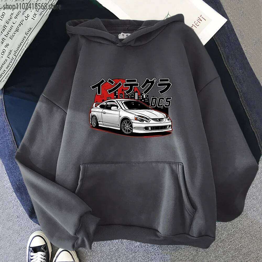 JDM Integra DC5 Type R Hoodie Fashion Men Initial D Graphic Sweatshirts Unisex Pullovers Oversized Japanese Streetwear Women Z260315