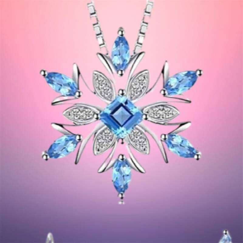 Exquisite Fashionable Income Blue Jewelry Lady Necklace Santa Snowflake Lucky Guardian Pendant Halloween Auspicious H260312