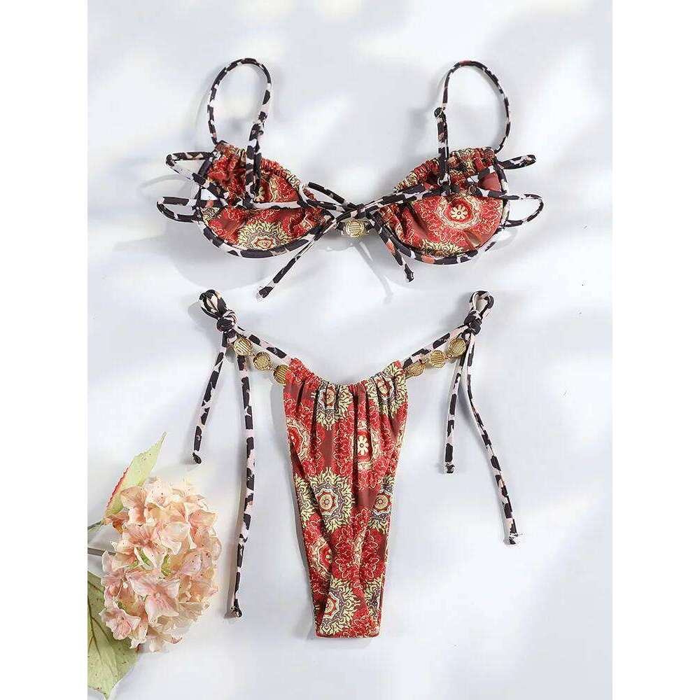Sexy Bikinis Print Swimwear Summer Swimsuits For Women Low Waist Bathing Suit 2025 Bathsuit Y260303