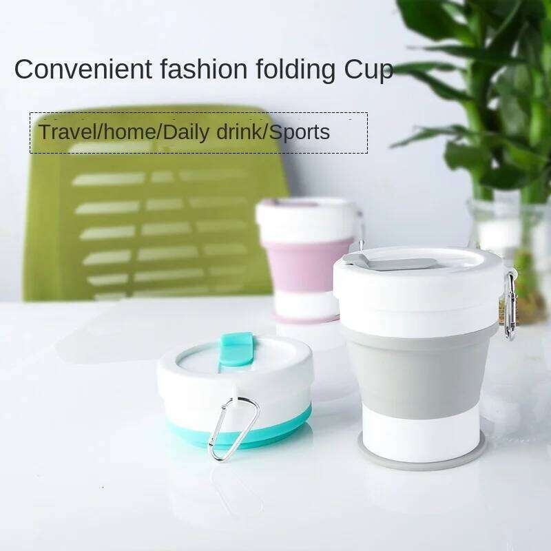 20pcs Wholesale Mark Trend Ceramic Folding Coffee Water With Lid Household Convenient Silicone Cup Z260313