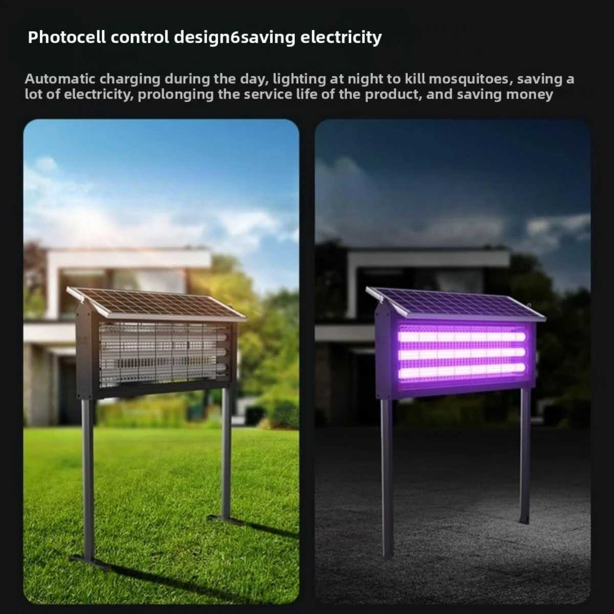 JOYINLED Powerful 20/40W Solar Mosquito Killer Lamp Outdoor Garden Light Waterproof Electric Insect Trap with UV Attractant H260313