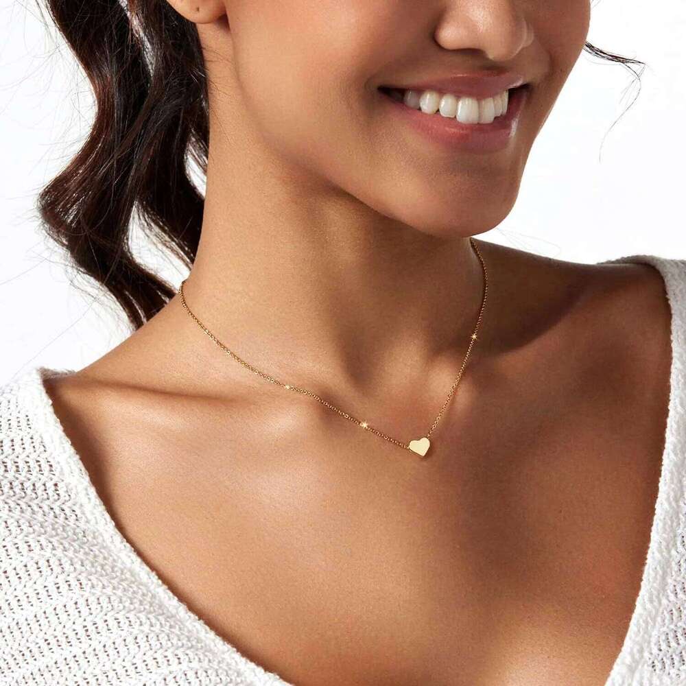 LUXUKISSKIDS Heart Star Moon Pendant Necklaces Tiny Charms Stainless Steel Choker Women/Girls Y2K Sweater Boho Jewelry Collares H260312