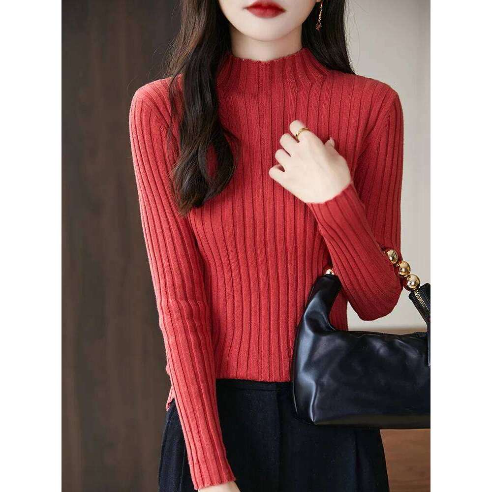 2025 Autumn Winter Knitted Woman Sweaters Ribbed Turtleneck Sweater Clothes Long Sleeve Slim Basic Pullover Women Solid Tops Z260313