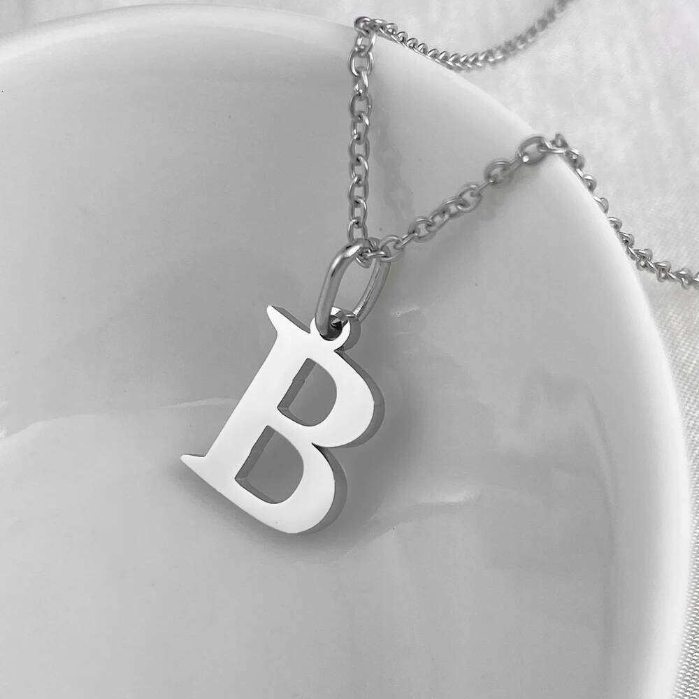 2025 New Glossy Letter DIY 26 Initial Jewelry Pendant Stainless Steel Necklace Birthday Gift Female H260312