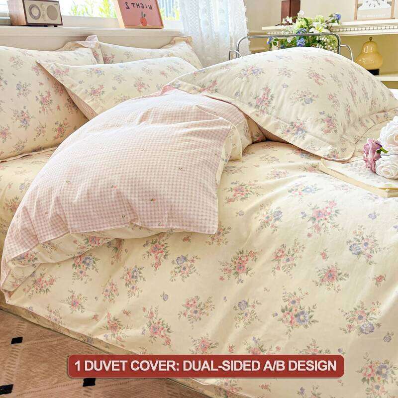 100% Cotton 3pcs - Bedding Set 1 Duvet Cover 2 Pillowcases, Hypoallergenic, Comfort Suitable for All Seasons H260312 - view 4