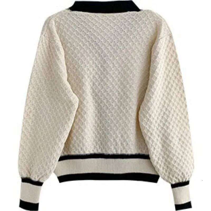 Women's Fashion New Korean Loose Long-sleeved Knit Sweater Cardigans Outwear Coat Z260314
