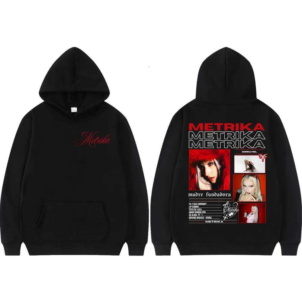 Rapper Metrika Graphic Hoodies Fashion Y2k Aesthetic Long Sleeve Sweatshirts Men Women High Quality Fleece Oversized Pullovers Z260314