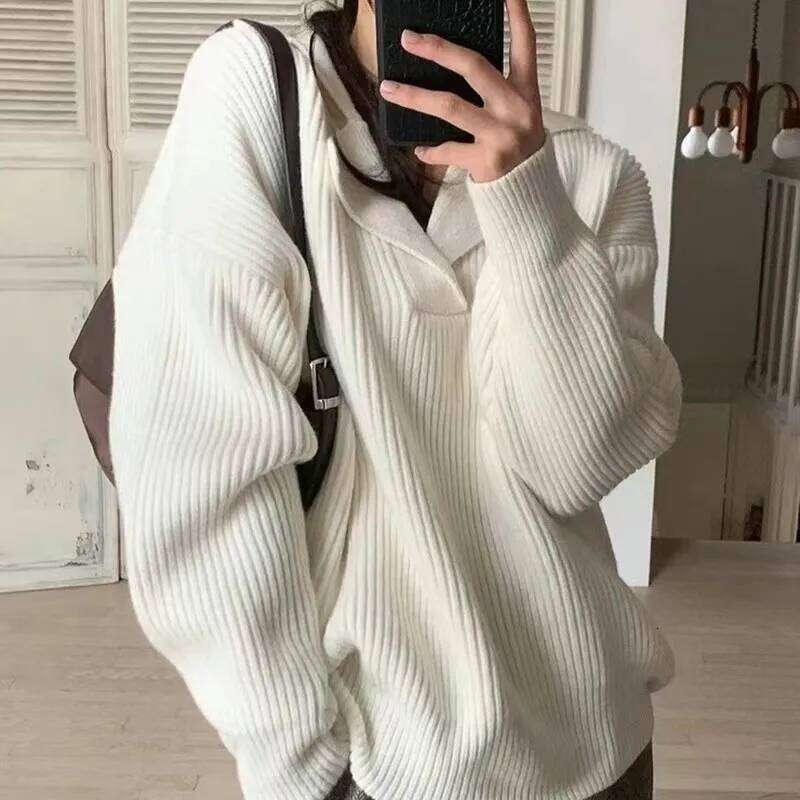 Ropa Mujer Winter 2025 Long Sleeve Women Knitted Sweater French Style Female Casual Versatile Soft Loose Pullover Tops Z260313