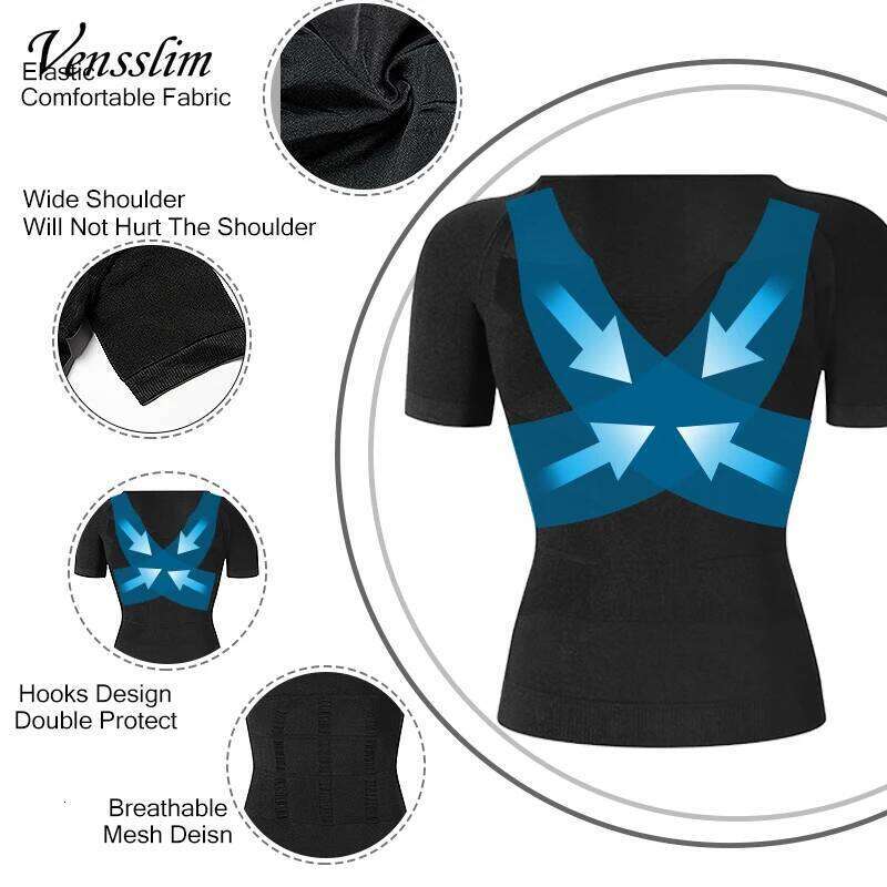 Vensslim Men Slimming Body Shaper Belly Control Shapewear Man Shapers Underwear Waist Top Corrective Posture Vest Corset 26Y0313