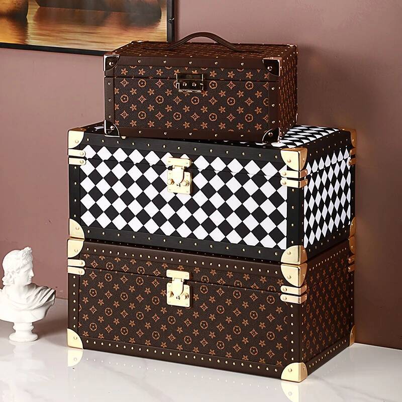 Capacity Large High-Fashion Handheld Cosmetic Bag PVC Waterproof Portable Vintage & Toiletry Organizer