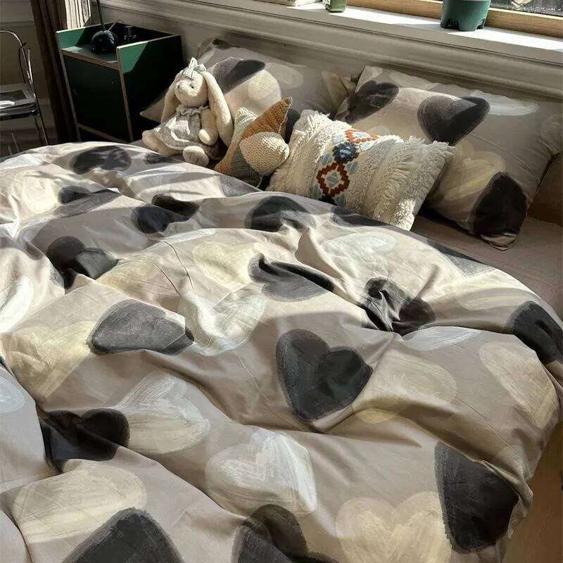 Quilt Cover Pillowcase Flat Sheet 4 Piece Set Cartoon Girl's Sets Soft Skin-friendly Four Season Double Bed Bedding H260312 - view 6