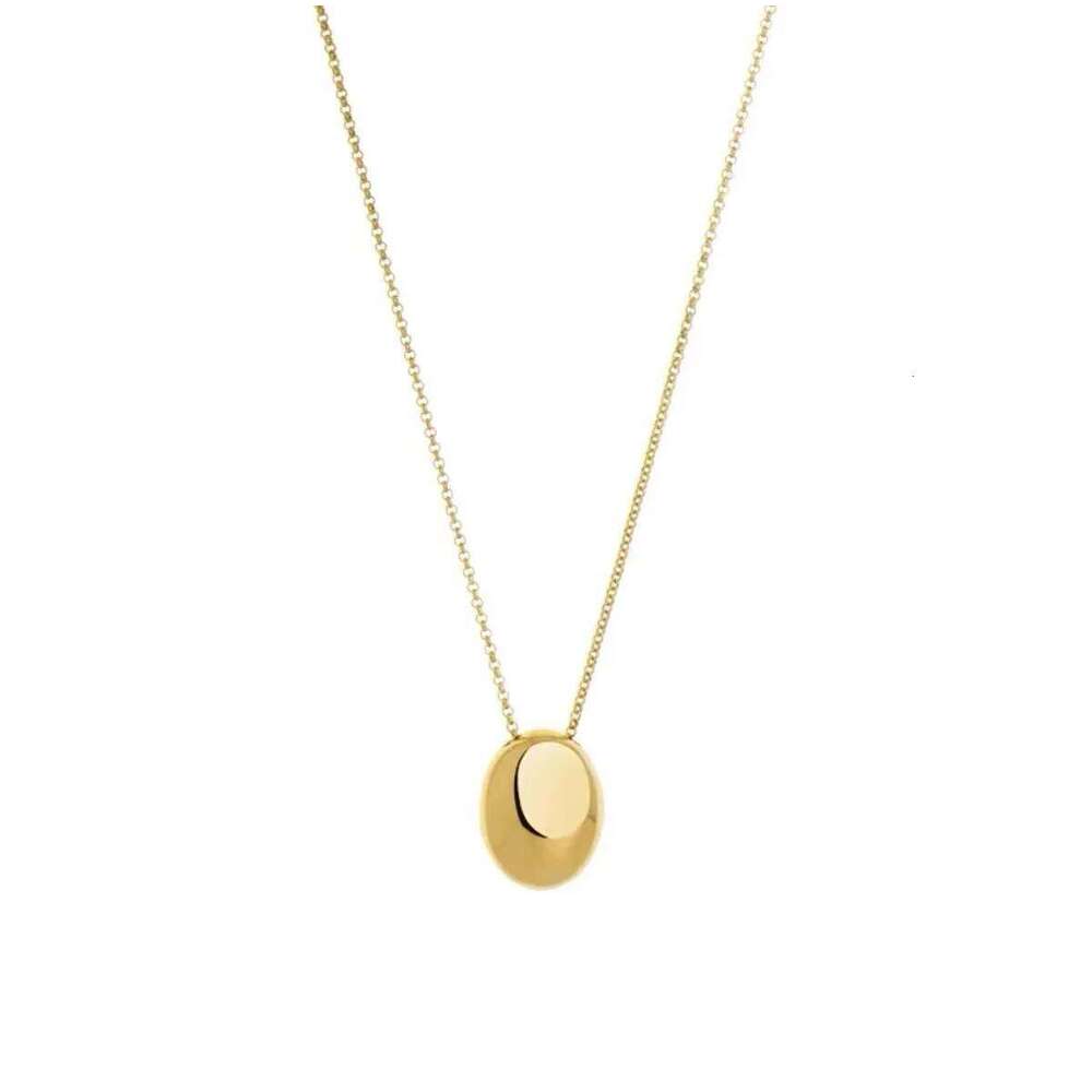 European and American Oval Pendant stainless steel Gold Color Long Necklace Fashion Jewelry Accessories Sweater Chian For Womens H260312