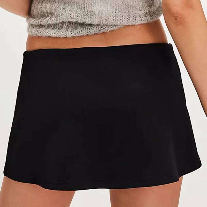 Lamuusaa y2k Skorts Women Summer Clothes Solid Color Elastic Low Waist Mini Skirt with Pockets 2000s Clothing Club Streetwear Z260314
