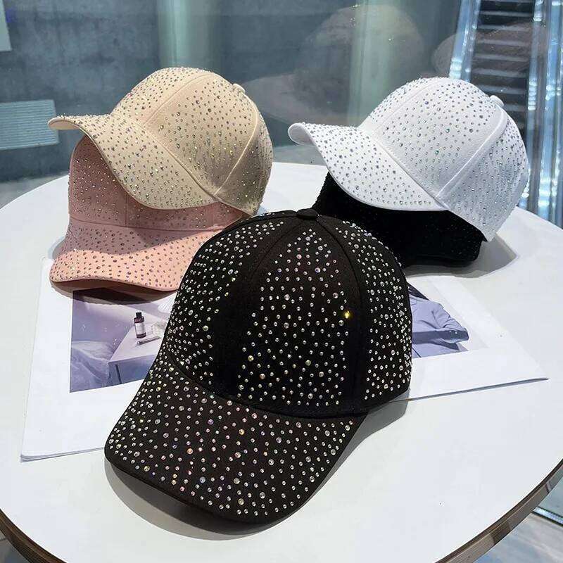 Full Body Rhinestone Baseball Men Women Cotton Diamonds Snapback Hip Hop Cap Outdoor Visor Sun Hats Casquette Z260314