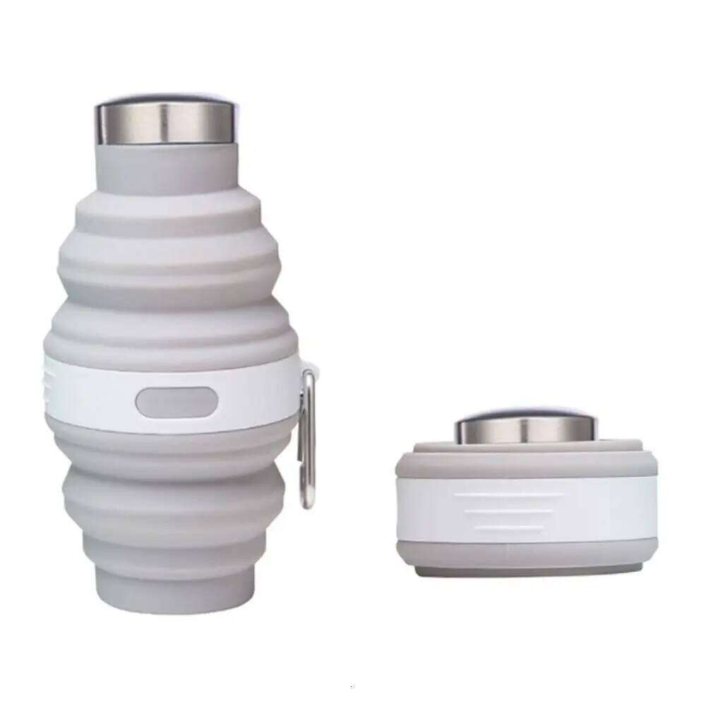 Reusable 475ml Collapsible Water Bottles Retractable Silicone Hiking Portable with Carabiner Folding Drink Cups Coffee Z260313
