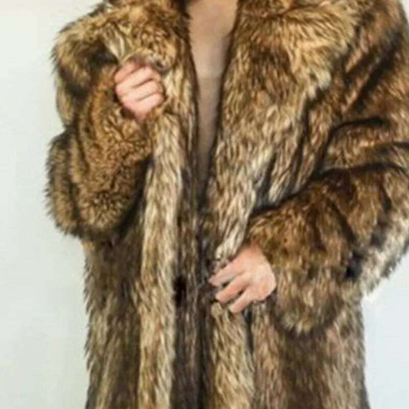 PFHQ Men's Thickened Warm Faux Fur Coat Long Camping Niche Loose Heavy Industry Advanced Outdoor Autumn New Windbreakers 21Z2173 Z260313