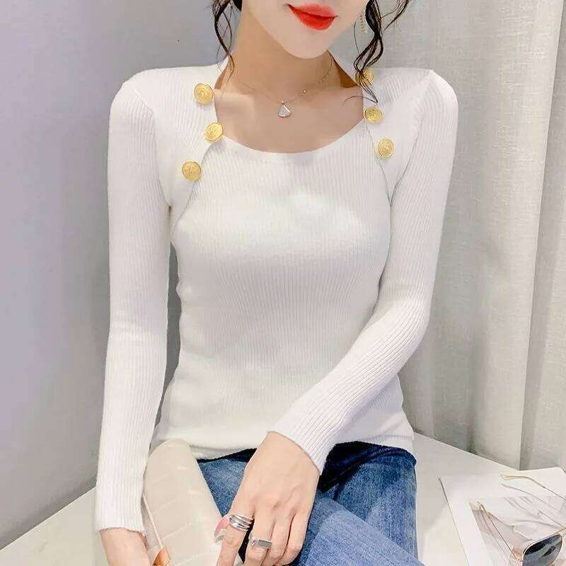 Pullover Solid Color Sweater Women's Autumn and Winter Versatile Bottoming Shirt Top Z260313