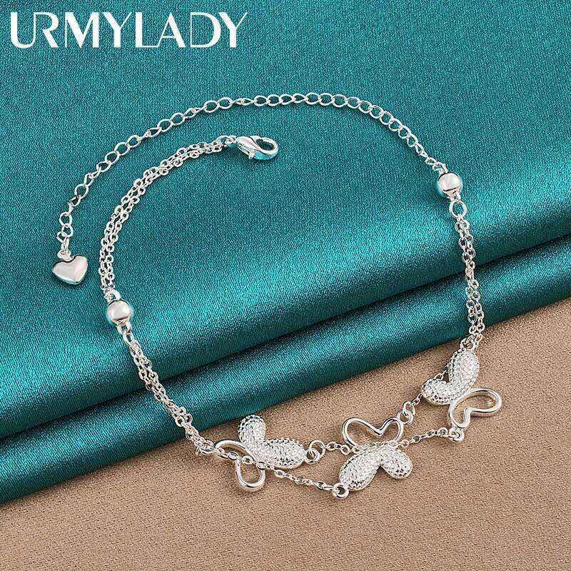 URMYLADY 925 Sterling Silver Butterfly Bracelet For Women Wedding Engagement Fashion Jewelry Z260313