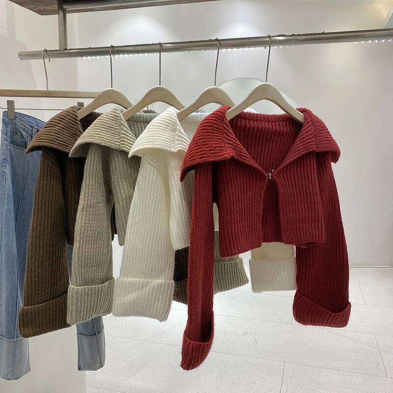Thickened Knitted Cardigan One Button Spring Autumn New Korean Edition Versatile Fashion Western Style Short Sweater Women's Top Z260313