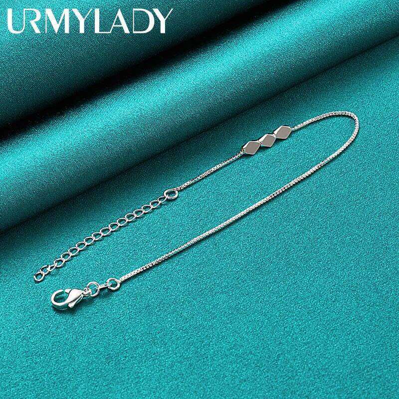 URMYLADY 925 Sterling Silver Three Rhombus Bracelet For Women Wedding Party Fashion Jewelry Z260313