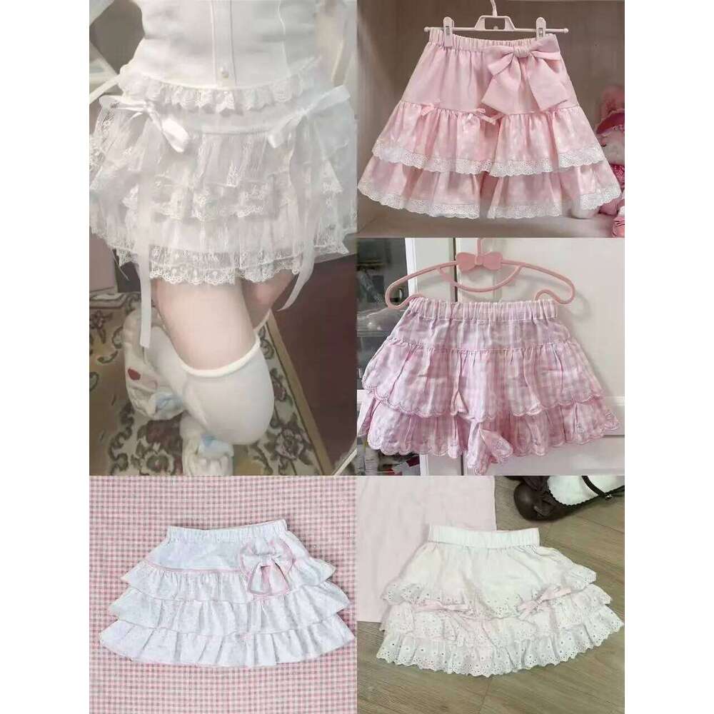Y2k Aesthetic Women Harajuku Lace Cake Mini Skirt Subculture High Waist Kawaii Streetwear Vintage Ruffled Layered Casual Cute Z260314