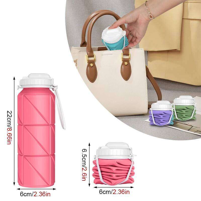 Collapsible with Leakproof Valve, Reusable Silicone Water Bottle for Travel, Gym, Camping, Sport Z260314