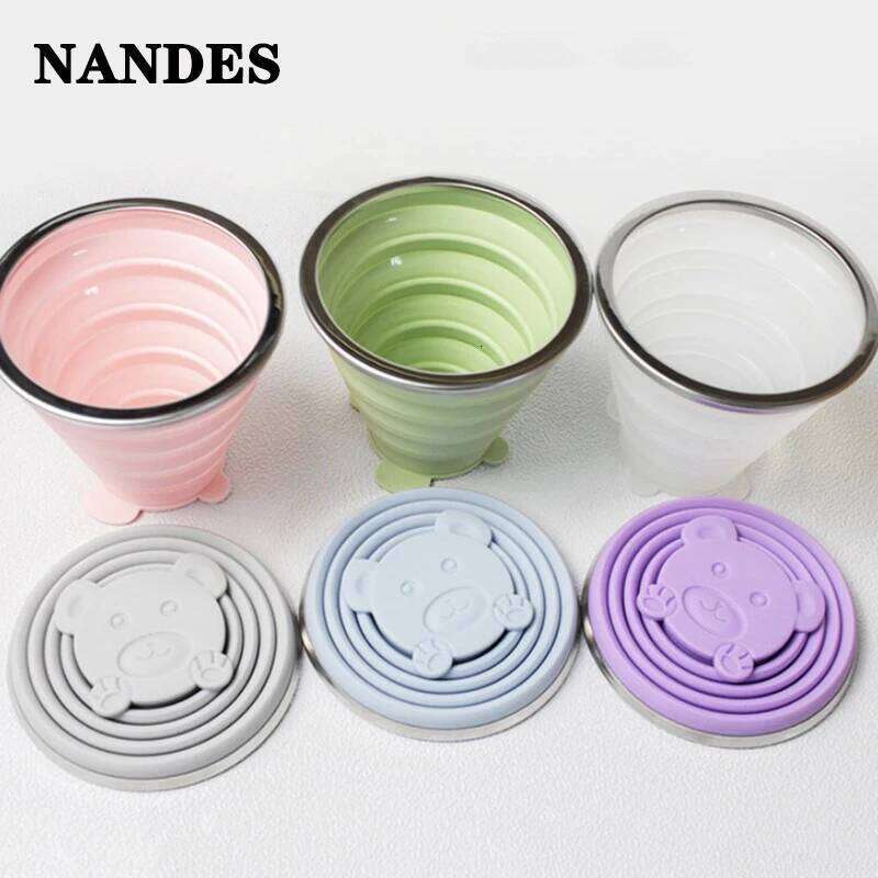 180/270/320ML Folding Cups BPA FREE Food Grade Water Cup Travel Silicone Retractable Coloured Portable Outdoor Coffee Handcup Z260314