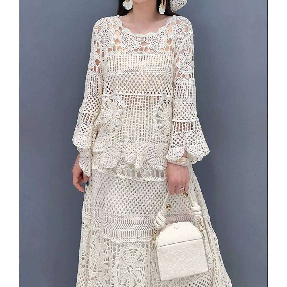 Superaen Spring New European And American Women S Clothing Fashion High End Top Tshirt Pleated Skirt Sets MAKOUFEI