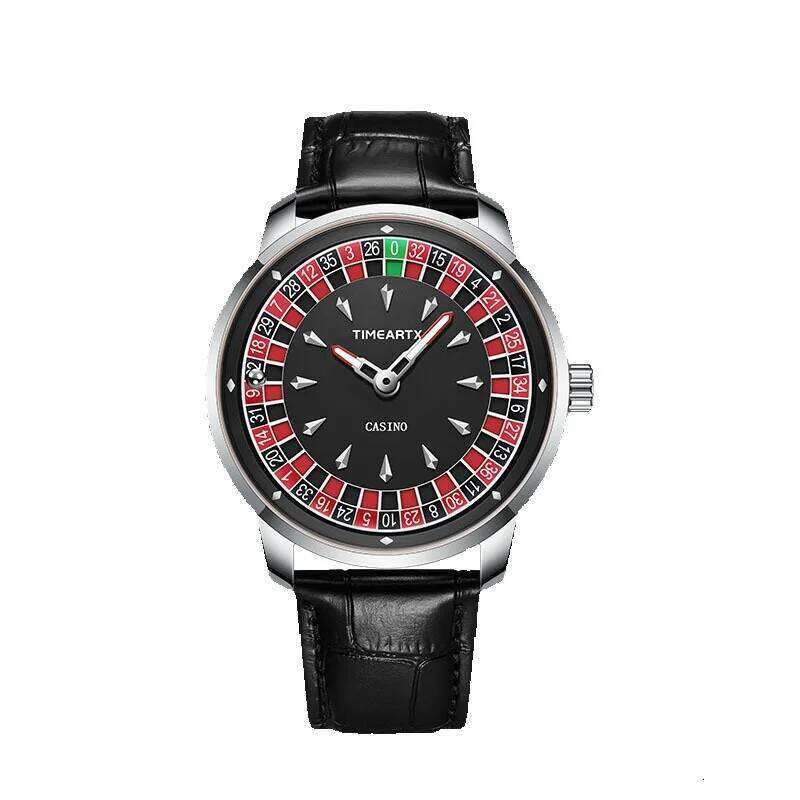 Kaleidoscope Roulette Men's Designer Watch Trendy and Unique Luminous Waterproof Leather Strap Wristwatch