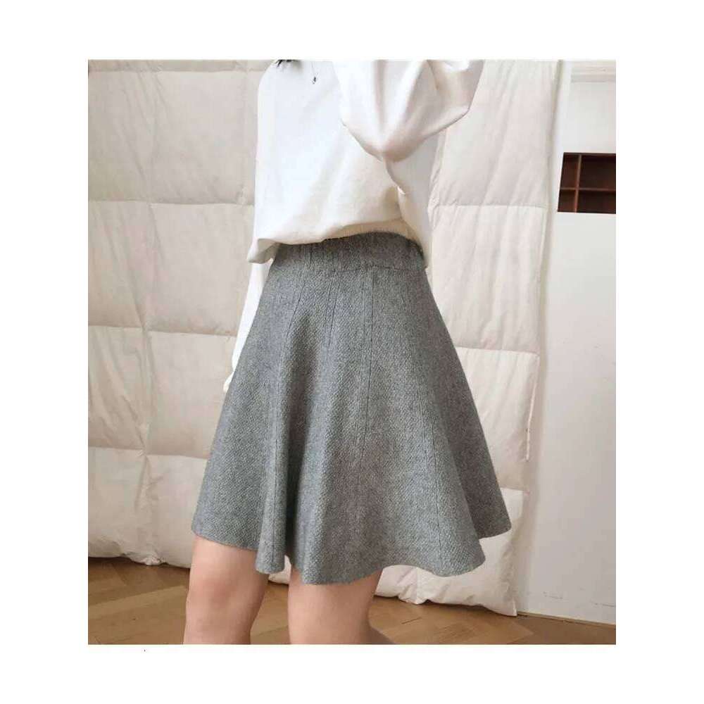 Knitted Mini Women High Waist Pleated Skirt Autumn Winter Streetwear Solid All Match A Line Skirts Z260314