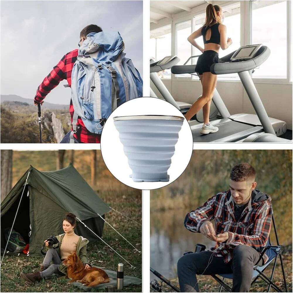 Folding 320ml Portable Silicone Retractable Coloured Environmental Outdoor Coffee Water Cup Tools Z260313