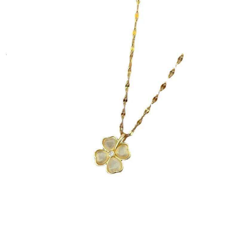 classic simple flower pendant necklace Opal stones cr Choker Chain for women party daily wear jewelry H260312