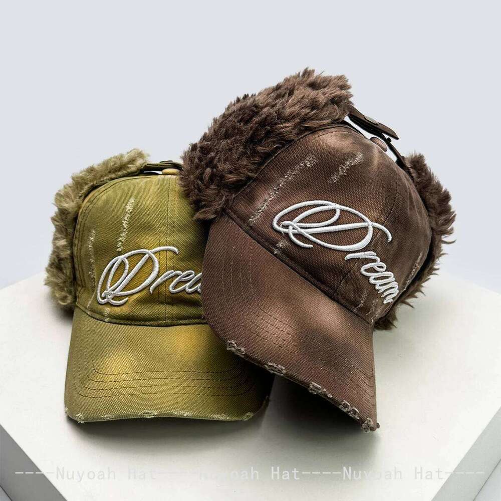 New Men Women Broken Style Letter Embroidery Baseball Hats Sunshade Distress Warm Outdoor Bomber Caps Versatile Fashion Retro Z260314