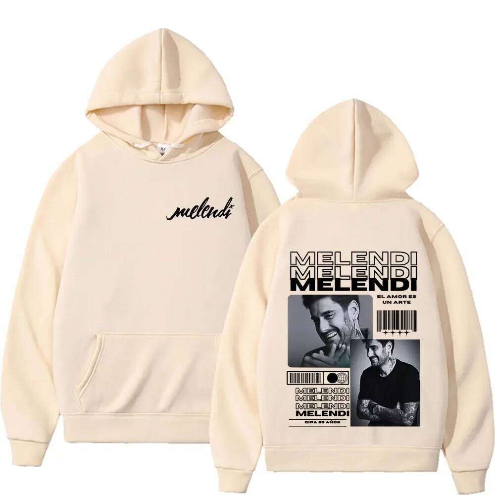 Rapper Melendi Tour New Album Graphic Hoodie Men Women Fashion Vintage Pop Music Sweatshirts Male Hip Hop Loose Pullover Hoodies Z260314