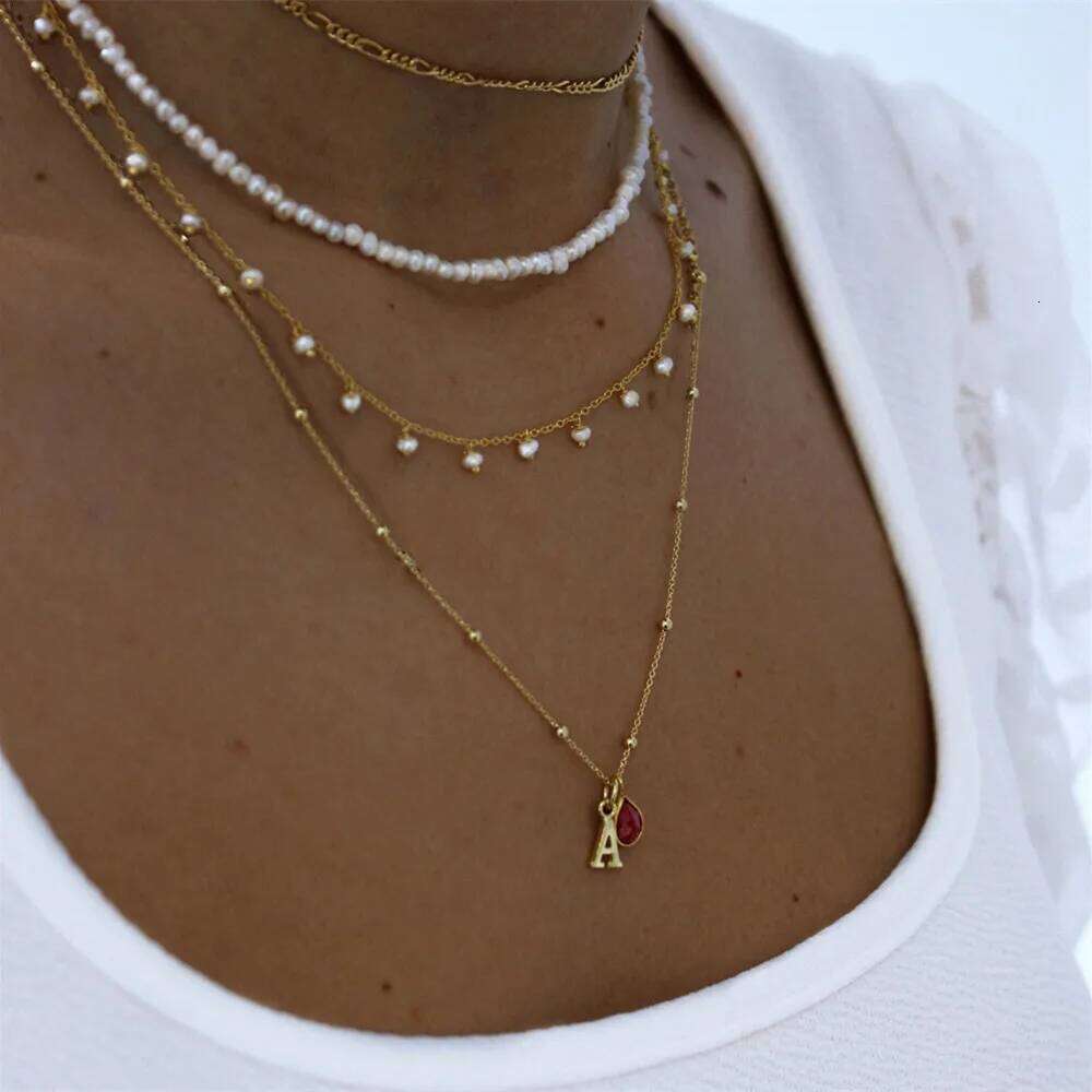 Summer Fashion Multilayer Handmade Mixed Chain For Woman Bohemian Necklaces Water Droplet Crystal Pendant Jewelry Gift 2023 New H260312