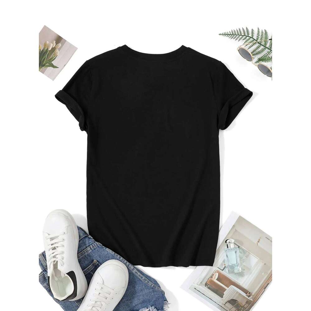 Women's T-shirt Short Sleeve La KATATAION trs Spanish Letter Print Crew Neck Casual Daily Top For Summer & Spring Z260314